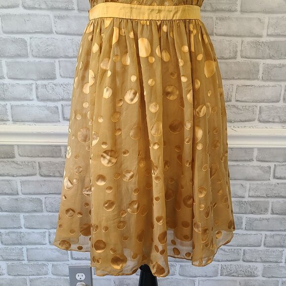 Arden B Silk Polka Dot Retro Open Back Mini Dress Burnout Fit and Flare Medium - Picture 10 of 10